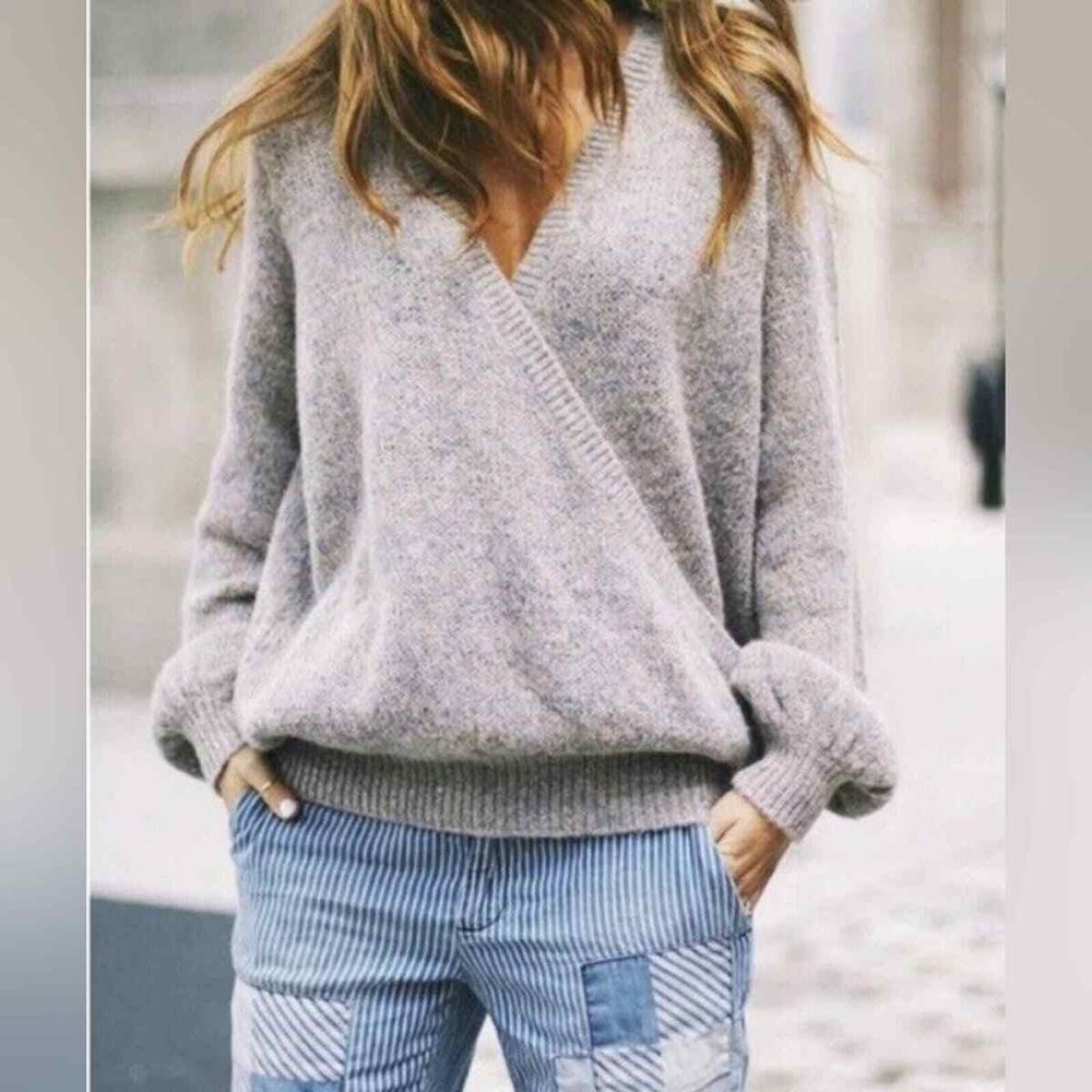 Free People Faux Wrap Sweater XS